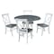 International Concepts Round 42 in. Dual Drop Leaf Dining Table with 4 X-back Chairs - 5 Piece Dining Set, 42 in W, Wood K05-42DP-C613-4 - alternate 1